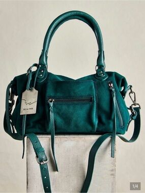 Free People We The Free Suede Baby Emerson Bag Forest Dew SOLD OUT COLOR!
